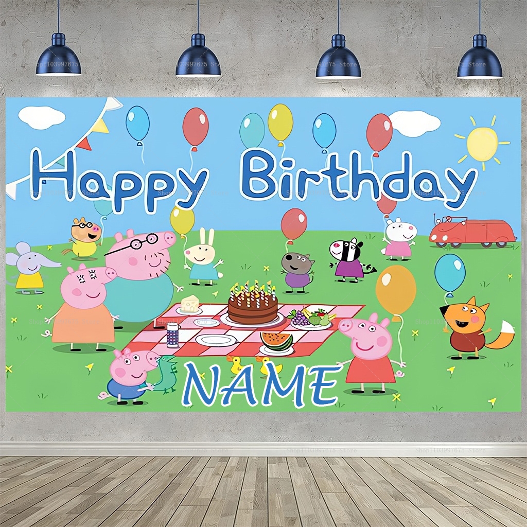 Baby Food Mixer - Custom Name Cartoon Peppa Pig Backdrops