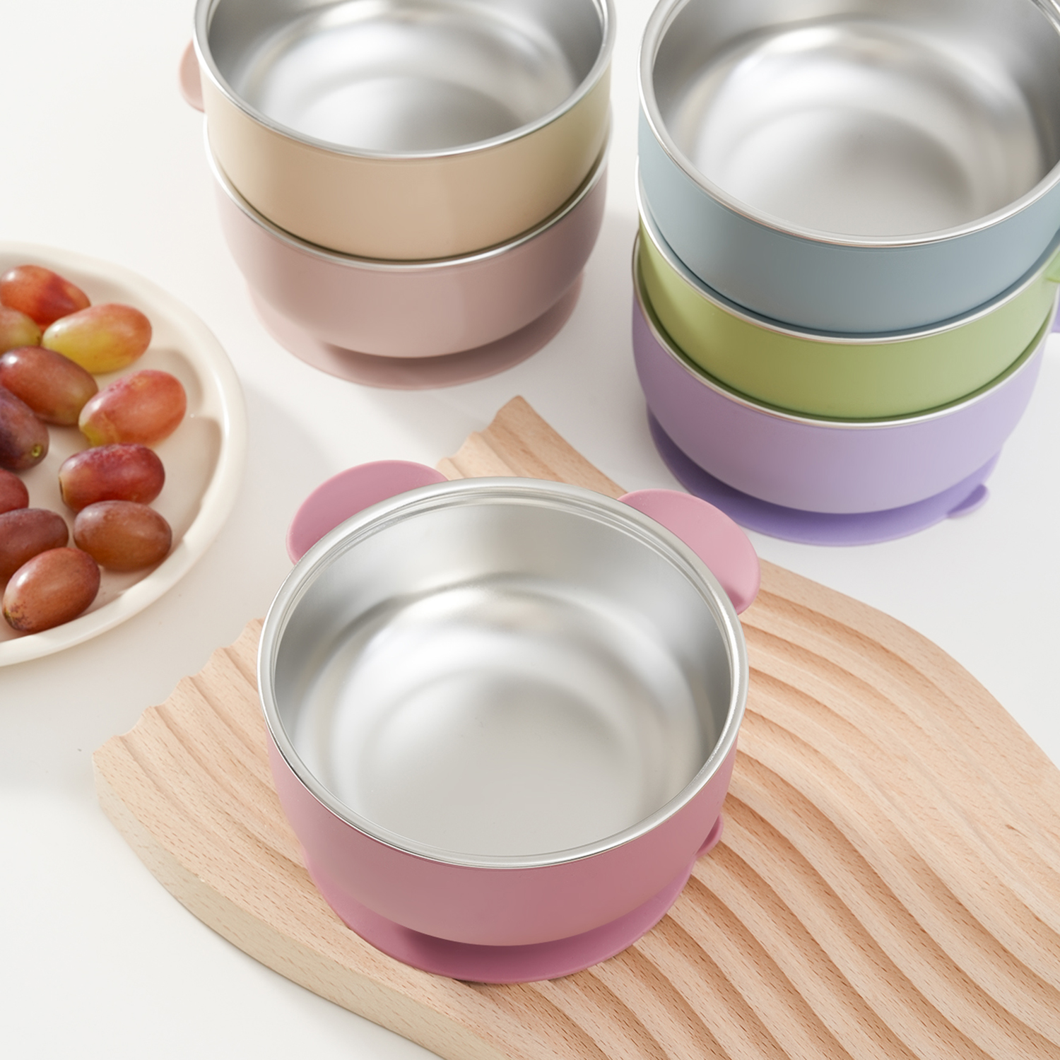 Baby Food Grater - 1PC Removable Silicone Stainless Steel Baby