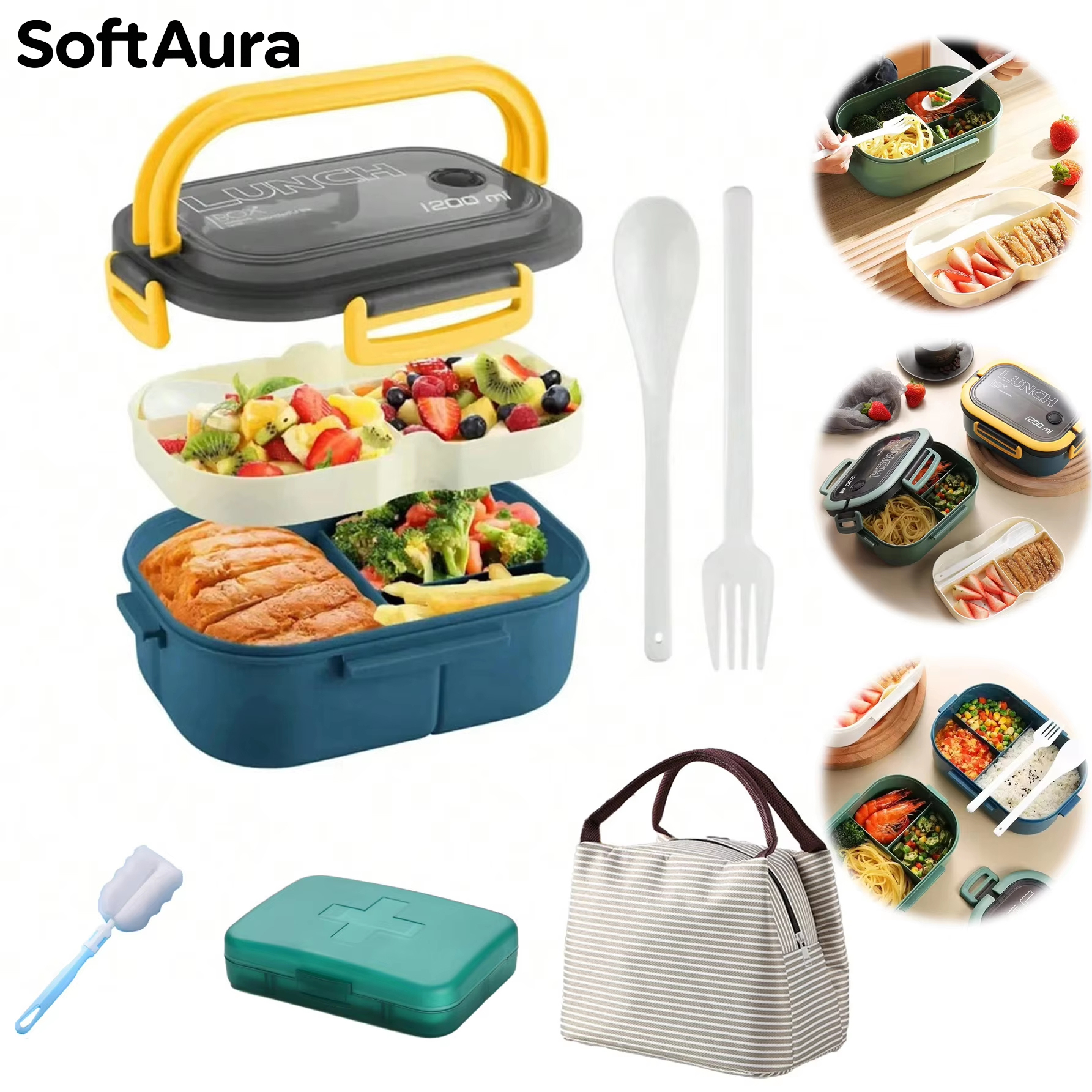 Baby Food Container - SoftAura Cute Lunch Box For Kids