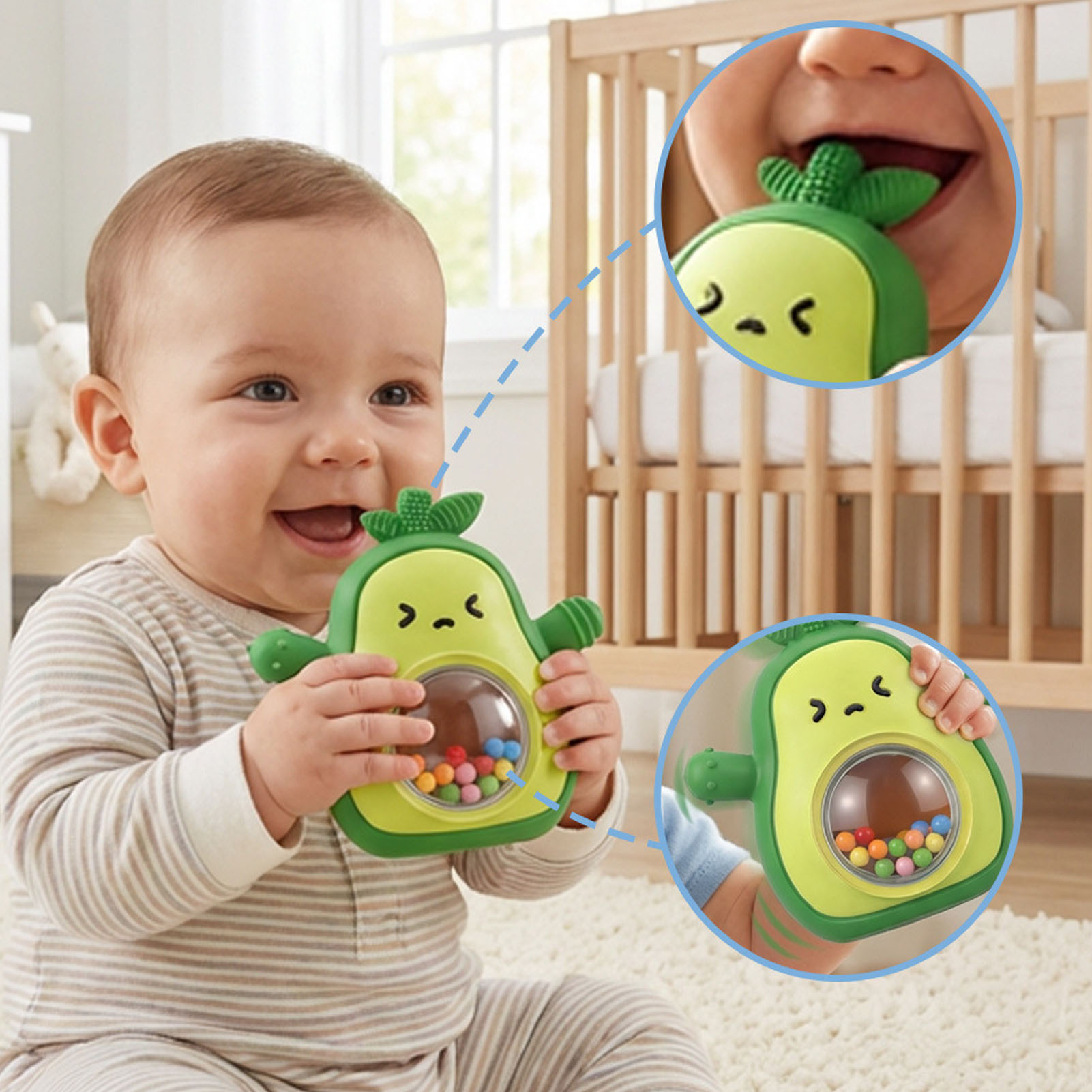 Baby Teether Rattle Silicone w – обзор и цена Baby Food With Avocado