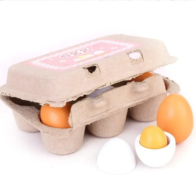 6Pcs Wooden Eggs Toy Kids Kitc – обзор и цена Baby Food Egg