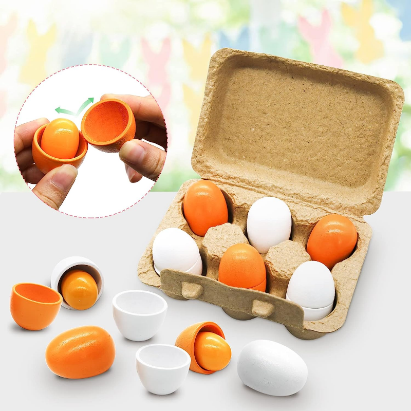 6Pcs Wooden Eggs Toy Kids Kitc – обзор и цена Baby Food Egg